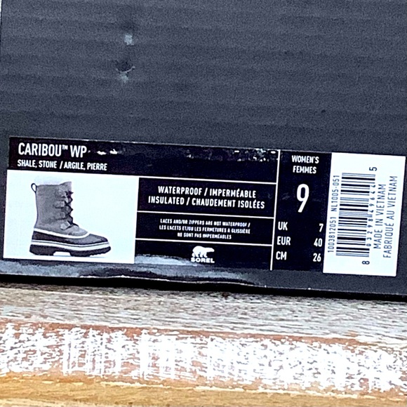 SOREL WP Sz 9 NWT Caribou Shale & Stone Winter Boots -40* Rated Faux Fur Lined - Picture 10 of 12